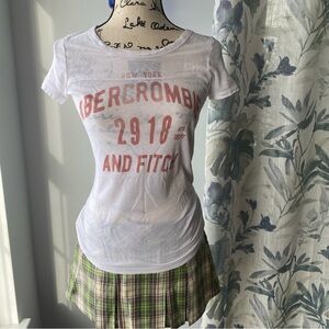 Vintage Y2k Abercrombie & Fitch graphic tee - white - size small